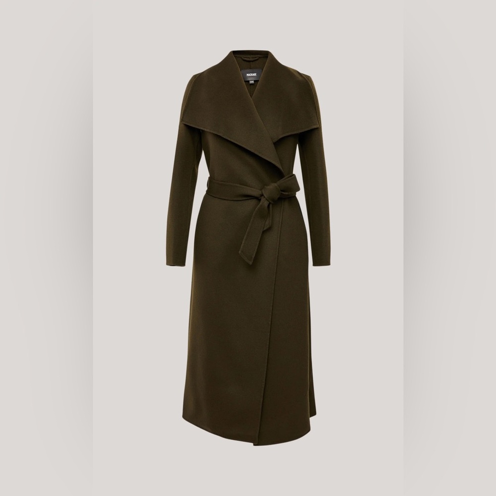 Mackage Mai Double Face Wool Coat in Army Green XXS